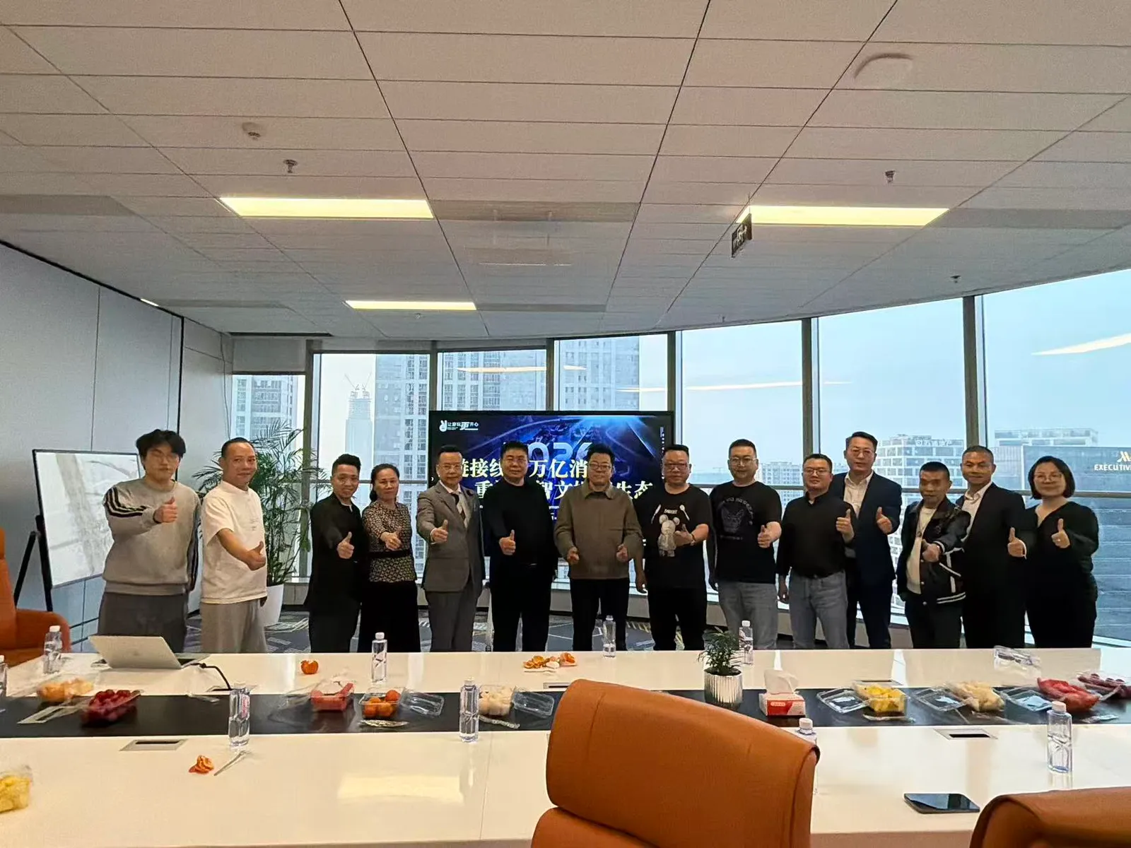 A group photograph following a project discussion